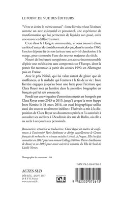 Imre Kertész : "L'histoire de mes morts"