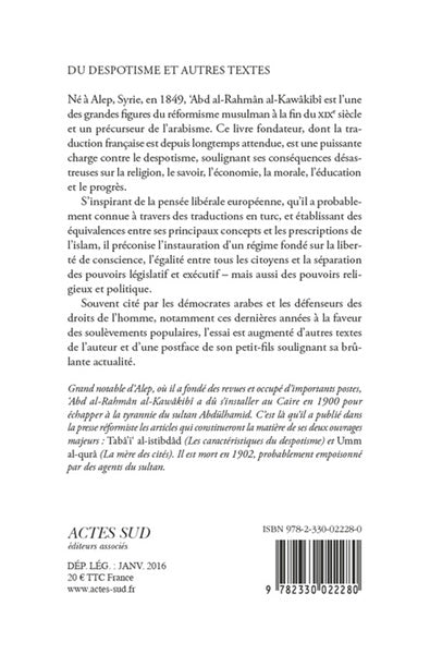 Du despotisme et autres textes