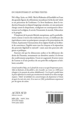 Du despotisme et autres textes