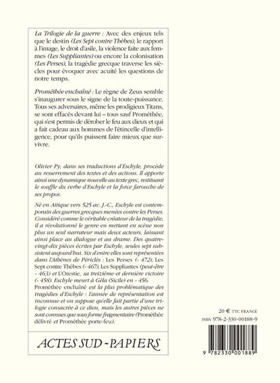 La trilogie de la guerre suivi de Prométhée enchaîné