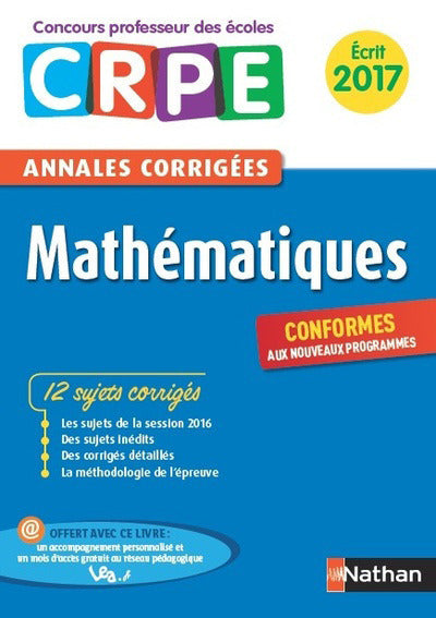 Annales CRPE 2017 : Mathématiques