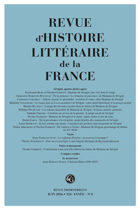 Revue d'Histoire littéraire de la France