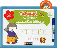 Mon livre ardoise T'choupi - Les lettres majuscules bâtons