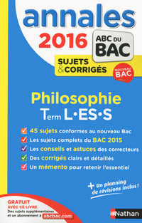 Annales ABC du BAC 2016 Philosophie