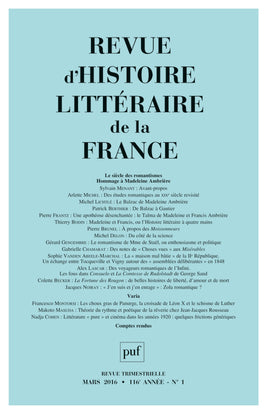 RHLF 2016, n° 1