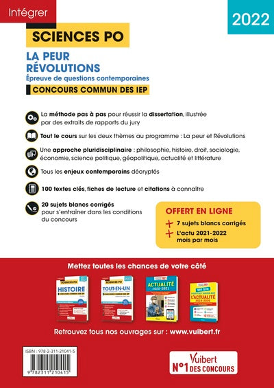 Sciences Po - La peur - Révolution - Questions contemporaines - Thèmes 2022
