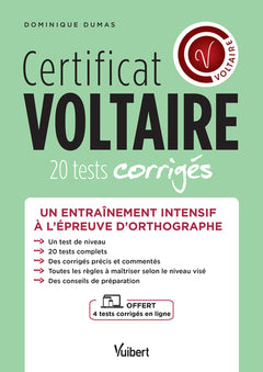 Certificat Voltaire - 20 tests corrigés + 4 tests offerts en ligne