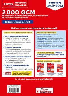 2000 qcm de français, culture générale, mathématiques et tests psychotechniques