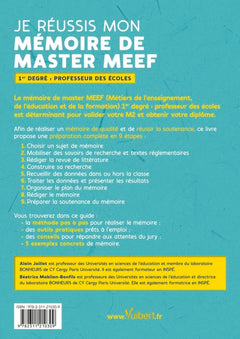 Je réussis mon mémoire de Master MEEF