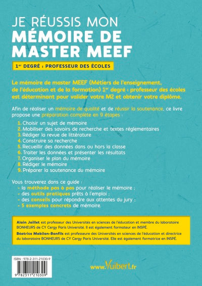 Je réussis mon mémoire de Master MEEF