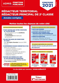 Concours Rédacteur territorial et Rédacteur principal 2e classe - Catégorie B - Annales corrigées: Entraînement intensif