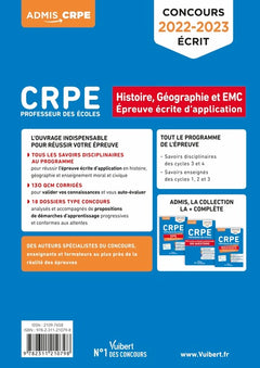 CRPE - Concours Professeur des écoles - Histoire-Géographie et EMC - Réussir sa démarche d'apprentissage