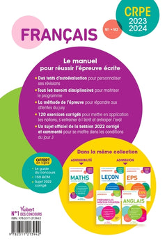 Français - CRPE 2023-2024 - Epreuve écrite d'admissibilité