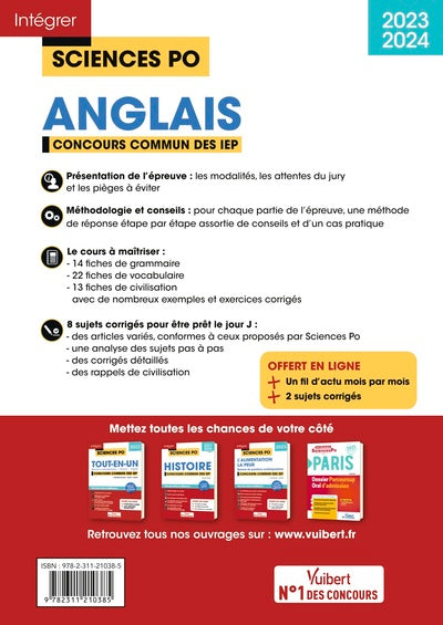 Sciences Po - Anglais - Concours commun des IEP 2023-2024