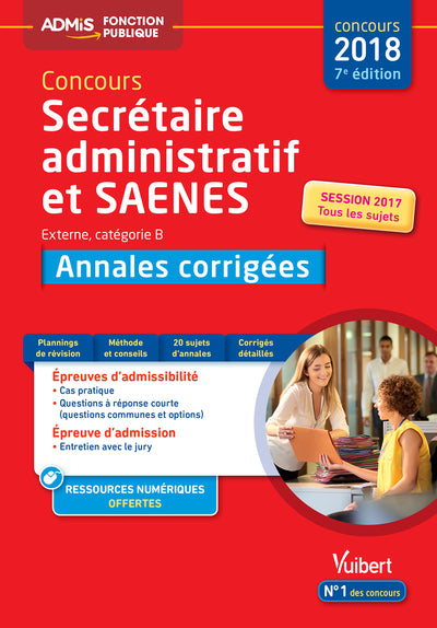 Concours SA et SAENES - Annales corrigées - Catégorie B - Admis: Concours 2018