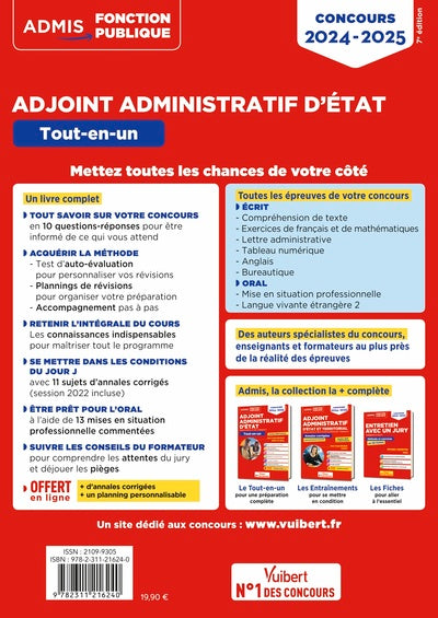 Concours Adjoint administratif d'État - Catégorie C - Tout-en-un