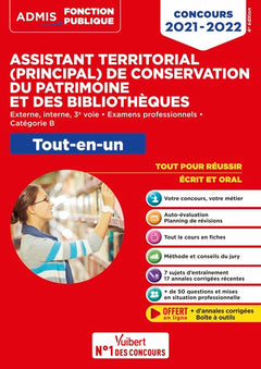 Concours Assistant territorial et Assistant principal de conservation du patrimoine et des bibliothèques - Catégorie B - Tout-en-un