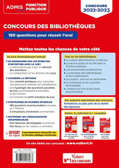 Concours des bibliothèques - Catégories A, B et C - 180 questions pour réussir l'oral