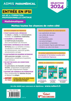 Entrée en IFSI Pour les AS-AP et formation professionnelle continue (FPC) - Mathématiques