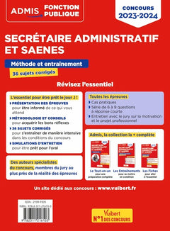 Concours Secrétaire administratif et SAENES - Catégorie B - Méthode et entraînement - 30 annales corrigées
