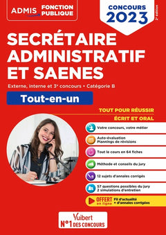 Concours Secrétaire administratif et SAENES - Catégorie B - Tout-en-un: Externe, interne et 3e voie - Concours 2023