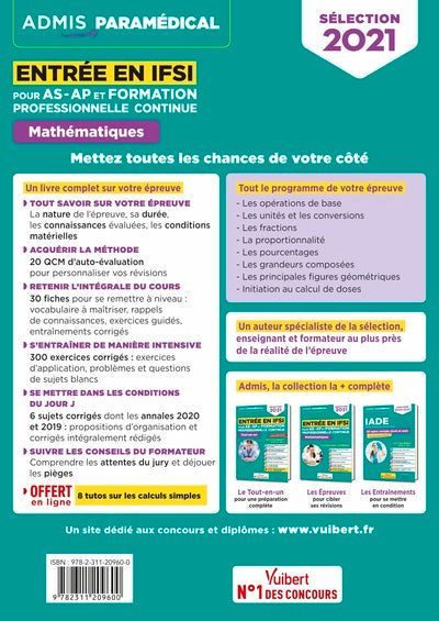 Entrée en IFSI pour AS-AP et formation professionnelle continue (FPC) - Mathématiques