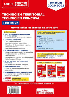 Concours Technicien territorial - Technicien principal - Catégorie B - Tout-en-un: Externe, interne, 3e voie, examens professionnels 2021-2022