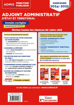 Concours Adjoint administratif - Catégorie C - Annales corrigées - Session 2023 incluse