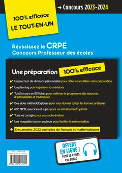 CRPE 2023-2024 - Préparation rapide et complète aux épreuves écrites et orales - Tout le cours en audio