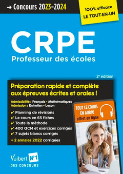 CRPE 2023-2024 - Préparation rapide et complète aux épreuves écrites et orales - Tout le cours en audio