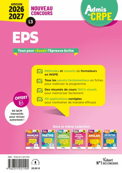 Admis au CRPE 2026-2027 - Epreuve orale d’admission L3 - EPS