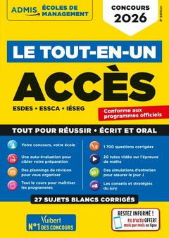 Le tout-en-un ACCES - 25 sujets blancs - Ecrits et oraux - Tutos offerts