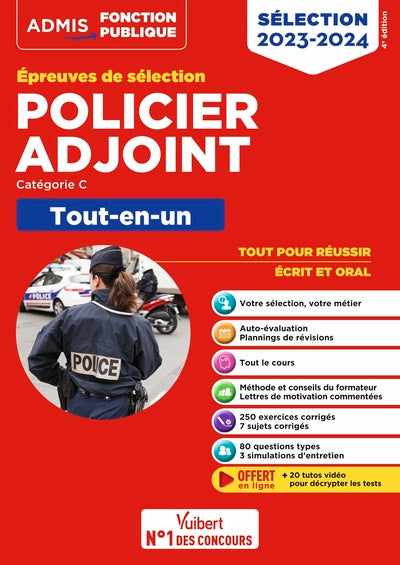 Policier adjoint - Catégorie C - Tout-en-un: Epreuves de sélection 2023-2024