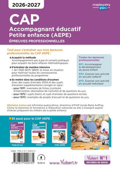 CAP Accompagnant éducatif Petite enfance - Épreuves professionnelles - EP1, EP2 et EP3