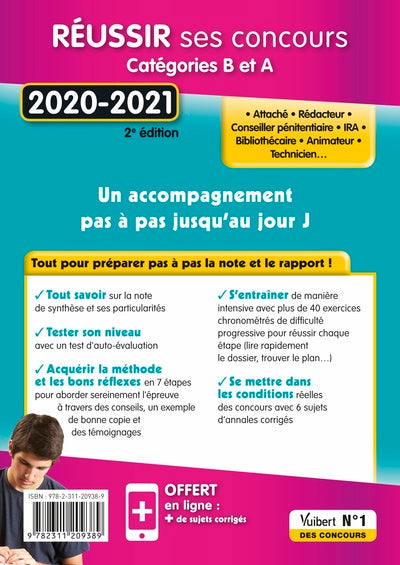 L'intégrale de la note de synthèse - Catégories B et A: Concours 2020-2021