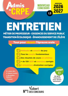 Admis au CRPE 2026-2027 - Epreuve orale d’admission L3 - Entretien