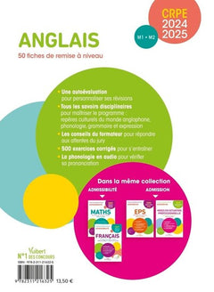 Anglais - CRPE 2024-2025 - 50 fiches de remise à niveau