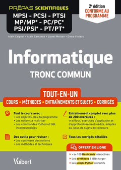 Informatique. Tronc commun MPSI-PCSI-PTSI-MP/MP*-PC/PC*-PSI/PSI*-PT/PT* - Tout-en-un