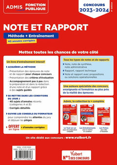Note et rapport - Méthode et entraînement intensif - 40 annales corrigées - Catégories A et B