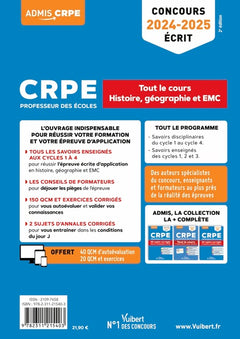 Histoire, Géographie et EMC - CRPE 2024-2025 - Tout-en-un