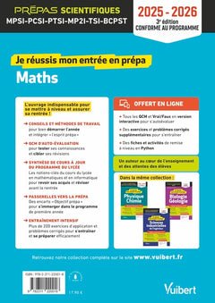 Je réussis mon entrée en prépa scientifique. Mathématiques 2025-2026