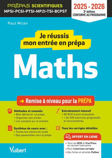 Je réussis mon entrée en prépa scientifique. Mathématiques 2025-2026