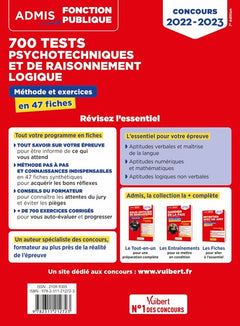 700 tests psychotechniques et de raisonnement logique - Méthode et exercices - L'essentiel en fiches
