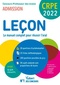 CRPE - Concours Professeur des écoles - Leçon en français et maths - Le manuel complet pour réussir l'oral