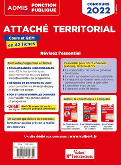 Attaché territorial - Catégorie A - Cours et QCM en 42 fiches