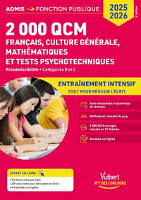 2000 qcm de français, culture générale, mathématiques et tests psychotechniques