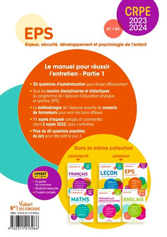 EPS : Enjeux, sécurité, développement et psychologie de l'enfant - CRPE 2023-2024: Le manuel pour réussir l'épreuve d'entretien