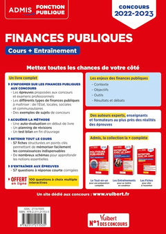 Finances publiques - Cours et entraînement - Concours et examens 2022-2023 - Catégories A et B