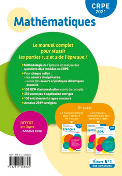 CRPE - Concours Professeur des écoles - Mathématiques