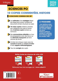 Sciences Po - 10 copies commentées d'histoire - Concours commun des IEP 2026-2027